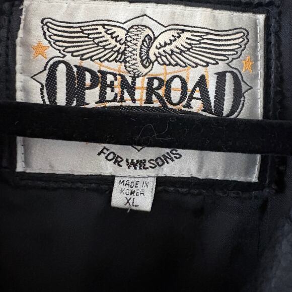 Open Road Leather Motorcycle Jacket Black Lace Side XL Biker Moto Baddie - Picture 4 of 8